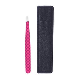 JAPONESQUE Soft Touch Slant Tweezer with Precision Crafted, Hand Sharpened Tips for Shaping and Defining Brows, Includes Protective Storage Pouch