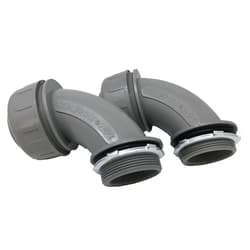 Sealproof 2-Inch 2 Pack Non-Metallic Liquid-Tight 90-Degree Conduit Connector Fitting, 2