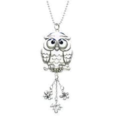 Ganz Owl Silver Zinc Car Charm New