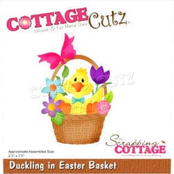 CottageCutz SCRAPPING COTTAGE INC COTTAGECUTZ DIES DUCK BSKT, us:one size, Duckling In Easter Basket 2.3