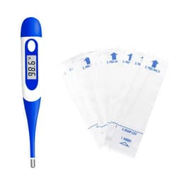Berrcom [Value Bundle] Berrcom Digital Thermometer DT008 & Berrcom Disposable Digital Thermometers Probe Covers Set of 100 for Adults and Kids DT100TZ
