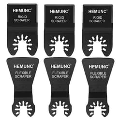 HEMUNC 6 Oscillating Tool Scraper Blades Flexible Rigid Scraper Blade, for Removal of Caulk,Vinyl Flooring,Paint,Carpet,Tile Adhesives
