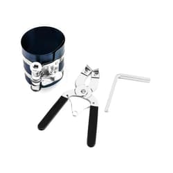 QWORK Piston Installer Pliers, Car Engine Adjustable Piston Ring Installer Removal Kit, Compressor Tool and Piston Ring Pliers