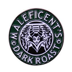 Pinposni Mistress of Evil, maleficent's dark roast big Enamel Pin Metal badge for backpack for coffee lover