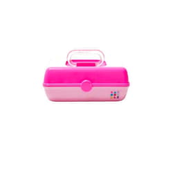 Claire's Features - Caboodles Makeup Case, Pretty in Petite Tote, Medium Organizer Storage Box with Mirror - Pink over Rose: 9 x 5.5 x 3.8 Inches