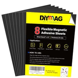 DIYMAG 8Pack Magnetic Adhesive Sheets, Magnetic Sheets with Adhesive Backing, 8x10 Inch Flexible Magnet Sheets for Crafts Photos and Die Storage Easy to Cut