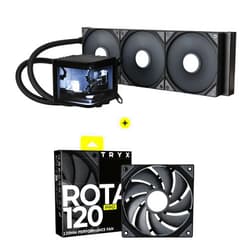 TRYX Panorama 360 Curved Screen 360mm AIO and ROTA PRO 120 High Performance LCP Case Fan Bundle