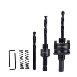 GEINXURN General Quick Change Hole Saw Mandrel, 7/16-Inch and 3/8 Inch Hole Saw Arbor with 3Pcs Central Drill/2PCS Hex wrench/2Pcs Spring