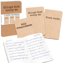 Accoutrements Archie McPhee 3 Grump Notebooks, Things That Annoy Me, 3 Pack