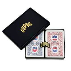 Copag WSOP 2024 Retro Design 100% Plastic Playing Cards - Narrow Size (Bridge) Jumbo Index Blue/Red Double Deck Set