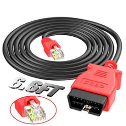 Autel Enet OBD 2 Cable for BMW F G Series Coding, Ethernet to OBD II OBDII Interface Cable, Compatible with BMW Software E-SYS ICOM ISTA+, Programming/Refresh Hidden Function, High Speed, 6.6ft/ 2M