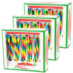 Candy Cane King Candy Cane Rainbow Cherry Gift Set | 12 Pieces in Each Box - Pack of 3-36 Total Count | Individually Wrapped | Includes To & From Gift Tags (Cherry)