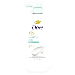 Dove Body Wash with Pump Sensitive Skin Hypoallergenic, Paraben-Free, Sulfate-Free, Cruelty-Free, Moisturizing Skin Cleanser Effectively Washes Away Bacteria While Nourishing Skin 30.6 oz