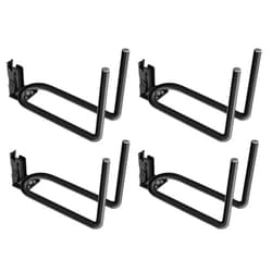 SALUINOKI E-Track Tool Holder Organizer 4 Pack, E Track Shovel Hanger Heavy Duty, E-Track Double J Hook, E-Track Accessories for E-Trail Rail Tie Down System Black