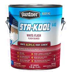 Gardner-Gibson Sta-Kool White Flash Pro White Roof Cement, 1 Gal., Flexible Roof Patch & Repair Compound, Ideal for Hot Climates, Contains UV Inhibitors
