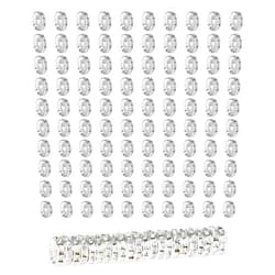 ZEYIYER 100 PCS Spacer Beads, 12mm Silver Plated Rondelle Loose Beads Rhinestone Beads Flat Round Crystal Beads for DIY Jewelry Bracelets Making