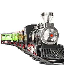 TEMI Large Train Set - Kids Electric Train Toy with 3 Way Smoke Locomotive, Light and Sounds, Cargo Cars and Long Tracks, Large Gift Train Set for Boys & Girls