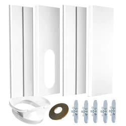 gulrear Portable air Conditioner Window kit Universal Portable AC Window Vent kit with 4 Plates Seamless Slot Style Portable ac Window kit Adjustable Length from 20