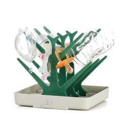 haakaa Baby Bottle Drying Rack, Space Saving Bottle Drying Tree for Bottles/Pump Parts/Pacifiers and Other Baby Essentials, Easy-Store Dryer Rack Great for Home & Travel, BPA Free (Forest Green)