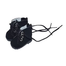 niannyyhouse 20cm Plush Doll Leather Shoes Length 5.4cm 8in Doll Accessories (Black)