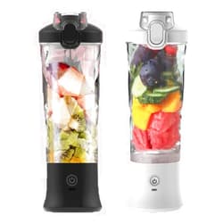 Iluckyla 2pack: 20oz Portable blender for smoothies and crush ice Mini Blender Cup with Travel Lid (Black and white)
