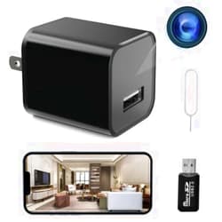 Fijawee spy Camera Charger HD 1080P Wireless Hidden WiFi Camera with Motion Detection Remote App Control Spy Camera Wireless - USB Hidden Camera - Nanny Cam Hidden Camera - Small Mini Nanny Camera NO Audio