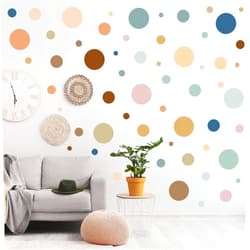 Zonon 264 Pcs Polka Dot Wall Decals for Classroom Decor Kids Circle Wall Sticker Vinyl Peel and Stick Colorful Removable for Nursery Bedroom Playroom Living Room(Boho Color)