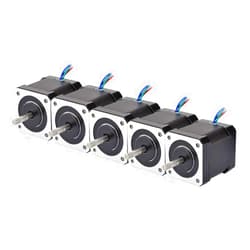 STEPPERONLINE 5PCS Nema 17 Stepper Motor Bipolar 2A 84oz.in 48mm 4-lead for 3D Printer/CNC