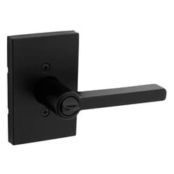 Kwikset Halifax Entry Door Handle with Lock and Key, Secure Keyed Reversible Lever Exterior, For Front Entrance and Bedrooms, Matte Black, Pick Resistant Smartkey Rekey Security and Microban