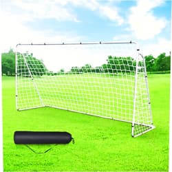 F2C Soccer Net 12 x 6 Soccer Goal for Backyard, Steel Frame for Kids, Adult Portable Shooting Training Aid with Carry Bag,Ground Stakes Waterproof