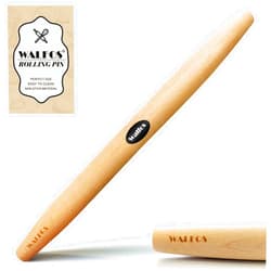 WALFOS French Rolling Pin for Baking, 17 Inch Natural Beech Wood Rolling Pins, Kitchen Dough Roller for Fondant, Pizza, Pie, Cookie and Pastry