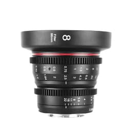 Meike 8mm T2.9 Mini Fixed Prime Manual Focus Wide-Angle Cinema Lens for M43 Micro Four Thirds MFT Mount Cameras BMPCC 4K Z CAM E1 E2 Black