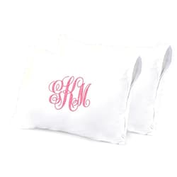 Custom Empire Shop Personalized Pillow case Protector with Zipper, Embroidered Name Pillow Covers, Custom White Bed Pillow Case Cover 2 Pack Personalized Pillows with Names, Standard Pillow Case - 20'' x 26''