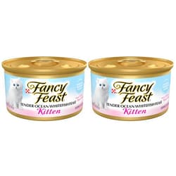 Fancy Feast Purina Tender Ocean Whitefish Feast Wet Kitten Food - 3 oz. Cans (Pack of 48)