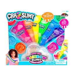 Cra-Z-Art CRA-Z-Slimy Over The Rainbow Slimy Creations Kit - Rainbow Slime Mixing Set, 12 Pre Made Slime Colors with Add-in Charms, Kids Arts & Crafts Set for Boys and Girls Ages 6 and Up, Ages 8 and Up