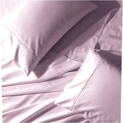 Royal Tradition Solid 300-Thread-Count, 100-Percent Cotton Percale California King Bed Sheets Set, Lilac