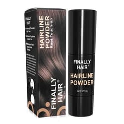 Finally Hair Compact Size Finally Hair Hairline Powder, Root Touch Up. Gray Away, Color Your Part, Fill In Your Beard, Make Beautiful Eyebrows (Black)