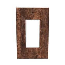 GSRLOD 1 Gang Single Decorator GFCI/Rocker Wall Plate Distressed Vintage Rustic Lodge Dark Brown Taupe Wood Wooden Grain Electrical Outlet Decorative Receptacle Cover Light Switch for Dimmer, USB, Mid Size