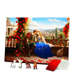 Doctor Puzzle Philosophy of the game Doctor Puzzle Wooden Puzzles for Adults 100 Pieces - Double-Sided Wooden Jigsaw Puzzles with Unique Shapes - Romeo and Juliet - Gift Family Game 10 x 6 Inch Includes Natural Aroma Candle