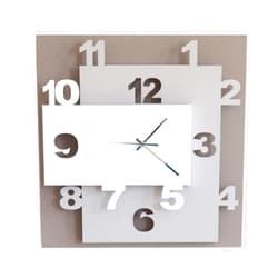 Arti & Mestieri Artiemestieri ARTI E MESTIERI OR2869C62 Wall Clock, Metal, Beige/Walnut/White, 40 x 8 x 40 cm