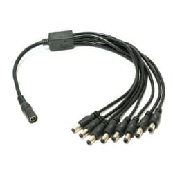SOLTECH 8 Way DC Power Supply Splitter for Security Cameras 1 Female to 8 Male 5.5 * 2.1mm 8 Channel Y Adaptor for CCTV Surveillance Cameras (1)