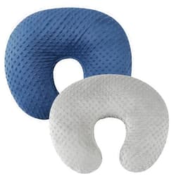Bilokonda Minkies Nursing Pillow Cover Set 2 Pack Nursing Pillow Slipcovers, Ultra Soft Compatible with Boppy Pillow,Standard Pillow for Baby Boy Girl Grey Navy