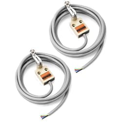 QWORK Waterproof Limit Switch TZ-3104 with Roller Lever Plunger, 2 Pack - Momentary Action, SPDT 1NO+1NC, Including 3m Cable
