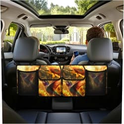 Qiyupavto Car Trunk Organizer Hanging Detachable Car Backseat Storage Bag Sunflower Hummingbird Design Storage Bag Car Interior Accessories for Car Organizer and Decoration