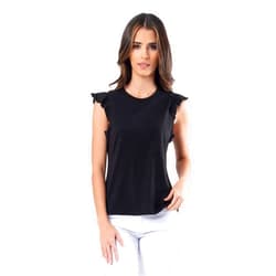 Lee Women's Ruffle Sleeve Crewneck Tank Top