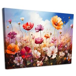 EFONTGSNB Colorful Abstract Flowers Wall Art Wildflower Picture Bedroom Wall Decor Watercolor Botanical Floral Scenery Poster for Living Room 12x16”, Nature Poppy Landscape Paintings Artwork Home Decoration