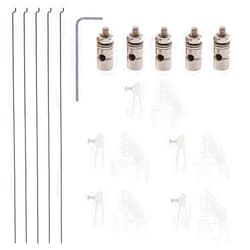AONTOKY 5 Sets Nylon Control Horns + Steel PushRods + Pushrod Connector Linkage Stopper Parts for RC Airplane Model Aircraft