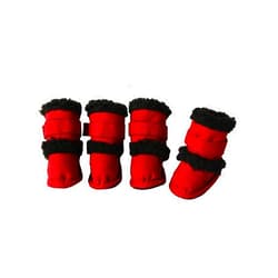 Pet Life DPF08302 Duggz Snuggly Shearling Dog Boots, X-Small, Red/Black
