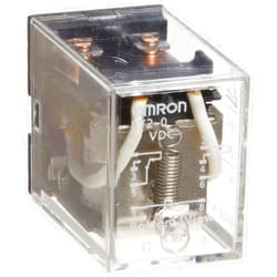 Omron LY2-0-DC24 General Purpose Relay, Standard Type, PCB Terminal, Standard Bracket Mounting, Single Contact, Double Pole Double Throw Contacts, 36.9 mA Rated Load Current, 24 VDC Rated Load Voltage