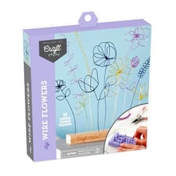 Craft Crush Wire Flowers - Create Unique Craft Wire Flower Designs with Easy to Use Tool and Guide with Display Stand - for Teens and Adults Ages 12, 13, 14, 15 and Up